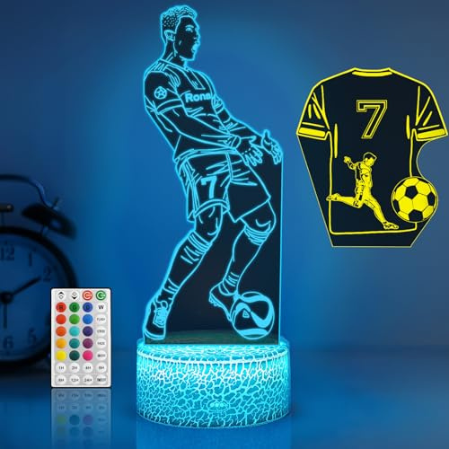 Ronaldo Night Light, 3D LED 16 Color Football Lamp
