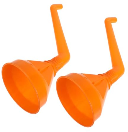 Garneck 2 Stück Trichter zum Auftanken Fluid Öleinfülltrichter Öltrichter für Öltrichter Automobil abgewinkelt benzintrichter werkzeug kfz Trichter für Öl Motoröltrichter Abs Orange