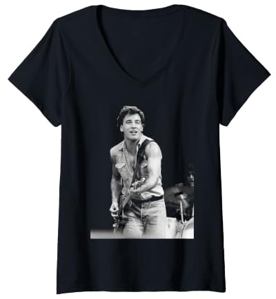 Damen Amerikanische Rock-Legende Live Mit Band Auf Tour T-Shirt mit V-Ausschnitt