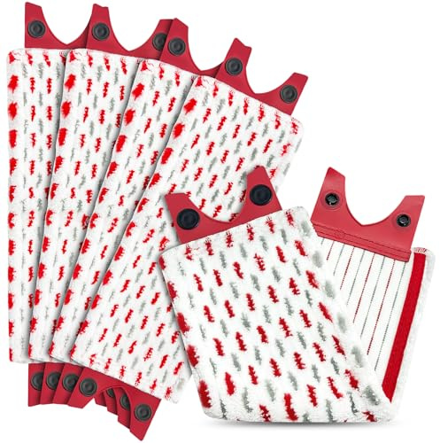 Leyrens 5 Piezas Recambio Fregona, Paño de Repuesto para Fregar Suelos, Microfibra Recambio, Lavable en la Lavadora, para Polvo Manchas Sucias, Atrapa Fácilmente la Suciedad