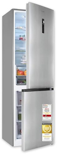 Exquisit KGC5350 Kühl-Gefrierkombination - No Frost - 347 l - Inoxlook | Effiziente Kühl-Gefrier-Kombi mit 39 dB - Digitalanzeige - Schnellgefrieren - Wechselbarer Türanschlag - EEK C