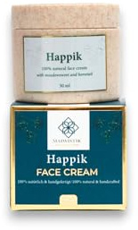 Happik Wasserfreie Gesichtscreme für trockene & reife Haut | 100% natürliche intensive Pflege mit Bienenwachs, Olivenöl, Mädesüß & Schachtelhalm | Tag & Nacht, 30 ml