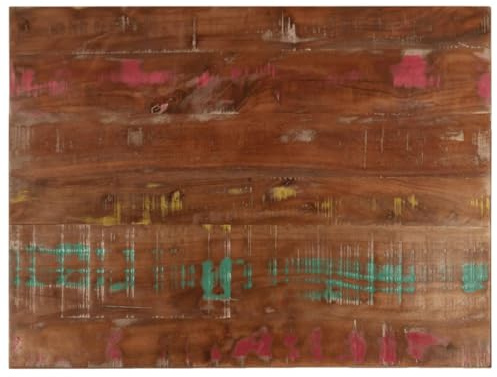 HETFTJN Tischplatte 90x70 cm aus massivem Altholz rustikal Rechteckig 1,5 cm stark Moderne Holzplatte als Küchenarbeitsplatte oder Schreibtischplatte für Esszimmer Büro Balkon