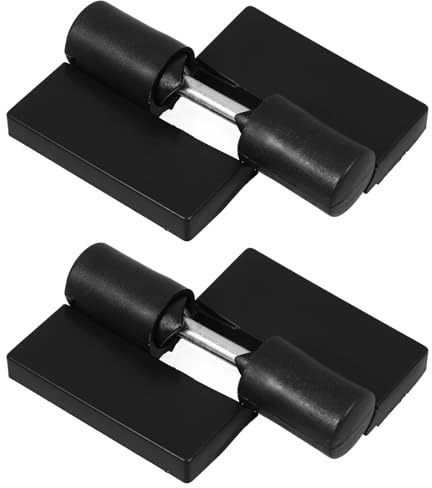 Gogogmee 2pcs Heavy Duty Offset Plastic Door Hinges for Toilet Partitions, Black Nylon Adjustable Hinges with Quick Release for Public Restroom Partition Doors (Left Right Opening)