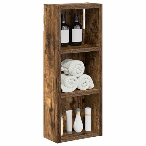 vidaXL Badezimmer-Wandschrank Geräucherte Eiche 20 x 10 x 50 cm, Moderner Badschrank, rechteckiges Regal, funktionale Aufbewahrung, platzsparende Lösung, stilvolles Design