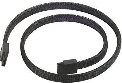 SilverStone SST-CP07 - Cable SATA III 6Gbps, 180°, diseño de Cierre sin Metal, Capa de Cable metálico, 50cm