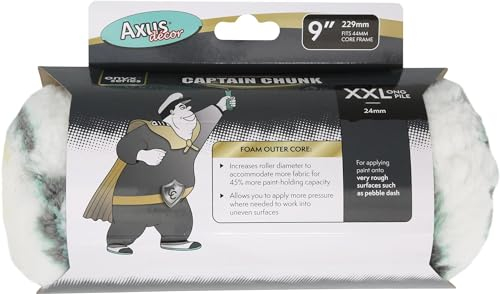 Axus Decor Captain Chunk Roller (Onyx Series) for Professional & DIY Projects, Ideal for Pebble Dash & Rough Surfaces, Excellent Coverage, Sleeve Core Diameter - 9/230mm,44mm core
