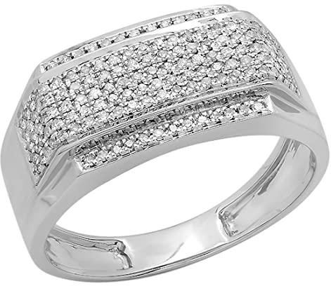 Dazzlingrock Collection Damen-Ehering / Jahrestagsring mit blauem Saphir und rundem weißem Diamant, 10 Karat Rotgold, Größe 4,5, Platin, Silber, Weißer Diamant