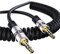 IBRA 1m - Stereo Audio Klinken Kabel | AUX Spiralkabel | 3,5mm Stecker auf 3,5mm Stecker | vergoldete Kontakte | Silber