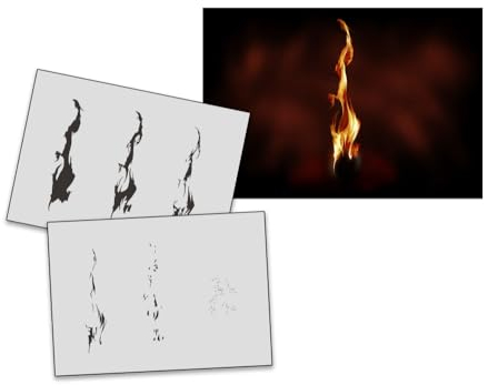 UMR-Design AS-271 Flamme Step by Step Airbrushschablone Größe M