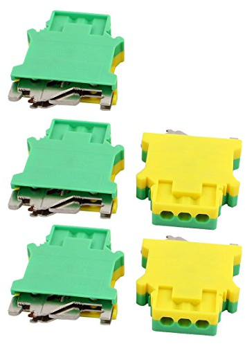 sourcing map 5stk 53x43x12mm 16mm2 Draht Universal Erdungsklemme Klemmenblock Gelb Grün DE de