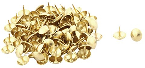 sourcing map 100stk.Möbel Nagel Haus Möbel Metall Dekoration Tack Nagel Gold Ton 10 x 10mm