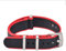 VINBAND NBAND Unisex ZULU Nylon Uhrenarmband mit Edelstahl Silberne Schnalle 22mm Schwarz Rot