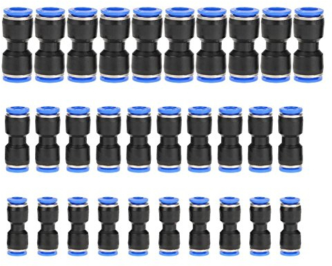 Keenso 30pcs Pneumatic Straight Connector Quick Release Fastener Fittings Plastic for Tubes 6mm 8mm 10mm