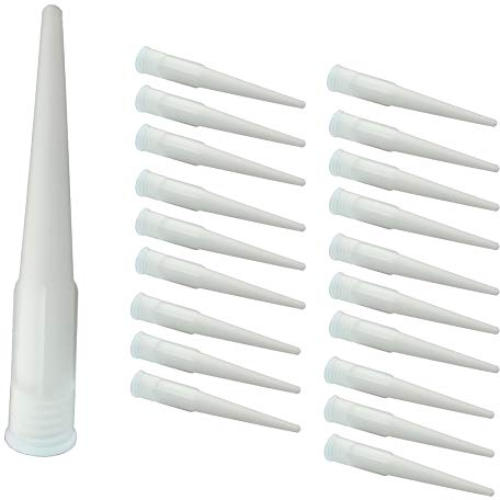 Kartuschenspitze 20 STÜCK Kartuschendüse für 310 ml Kartuschen, Grobgewinde für Silikon Acryl Kartuschen mit Schraubverschluss Ersatz Kartuschen Aufsatz Zubehör Fugen ziehen Werkzeug aus Kunststoff