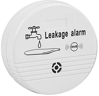 Sonew Wasseralarm, 90 dB Wasseralarmmelder, Batteriebetriebener Wassersensor Wasseralarm Melder Alarm Lösungen für Küche Badezimmer Waschküche usw (Weiß)