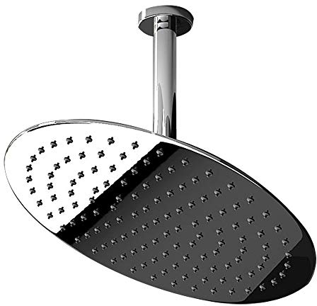 Alpenberger Runde Einbauduschköpfe | Regendusche aus poliertem Edelstahl mit Spiegeleffekt | Kopfbrause mit Anti-Kalk-Düsen | Dusch-Brause optimale Wasserverteilung | Ultra Slim (20x20 cm)