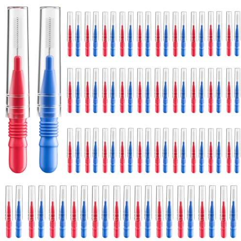 Interdental Brushes 88 Count, 2.5mm & 3mm Dual-Size Dental Picks for Teeth | Soft Nylon Bristles, Food-Grade Plastic & Stainless Steel Wire, Flexible Comfort Bend, Dental Hygienist Recommended