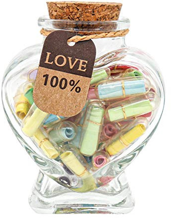 KBFUSHI Capsule Letters Message in a Bottle - Love Letter for Valentine's Day, Birthday - Lovely Notes Couples Gifts for Him Her Boyfriend Girlfriend (Mixed Color 30pcs)