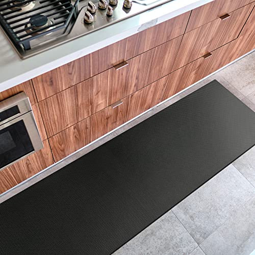 OLIVO.shop | ROTOLO MULTI Tappeto cucina pvc a metraggio, Passatoia cucina antiscivolo lavabile, Nero (50x200 cm)