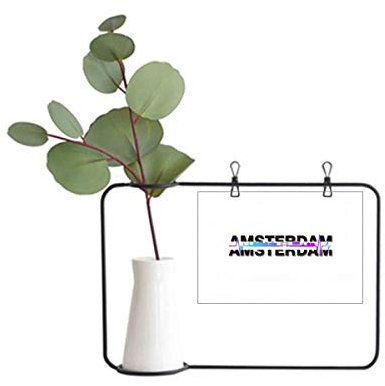 OFFbb-USA City Radio Amsterdam Building Metall Bilderrahmen Keramik Vase Dekor