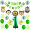 Luftballon 1. Geburtstag Tiere Thema Set, Grün Dschungel Geburtstagsdeko 1 Jahre Kindergeburtstag Deko Tier Folienballons Waldtiere Geburtstag Luftballons für Junge Mädchen Safari Party Deko