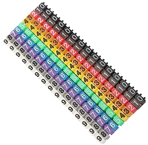 150 Pezzi Marcatori a Clip per Cavi, Cifre 0-9 Cavi in Plastica con Codice Colore, Tubo per Marcatore di Numerazione Digitale, Adatto per Cavi di Spessore 1.5mm
