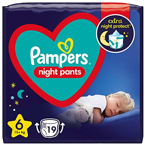 Pampers Night Pants Windeln Größe 6 (15+ kg), 19 Windeln, Nachtwindeln bieten Schutz Die ganze Nacht