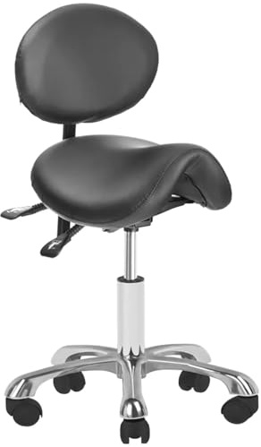 ACTIVESHOP Kosmetikhocker mit Rückenlehne 1025 schwarz Giovanni