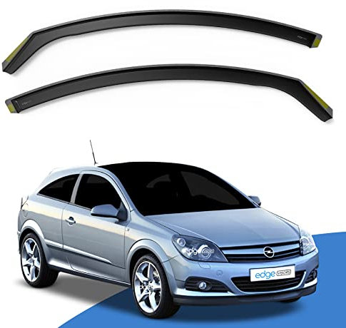 EdgeVisors Wind Deflectors | Fits: Vauxhall Astra H MK5 (2005-2009) 3 Door Hatchback 2pc Set | In-Channel Rain Guards for Wind, Rain & Sun Protection, Easy Installation - Tinted