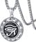 FaithHeart Edelstahl Horusauge Anhänger mit Rune Symbol Punk Goitk Ägyptischer Auge von Horus Halskette für Freunden Ehemann
