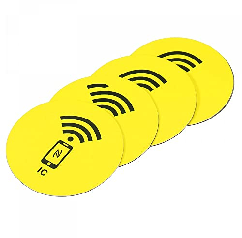 sourcing map 4Pack NFC Marken Aufkleber M1 RFID IC Etikett 13.56MHz für Zugangskontrolle Gelb