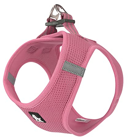 TRUE LOVE Dog Harness Soft Air Mesh Adjustable Reflective Pet Vest for Small and Medium Breeds, Small, Pink