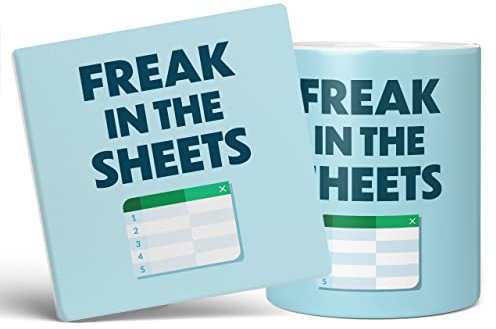 Mug Monster Freak in The Sheets ExcelTasse, lustiges TabellenGeschenk für Buchhalter – KeramikKaffeetasse, Geschenk für Männer oder Frauen, extra große und riesige Tasse erhältlich, 325 ml weiße