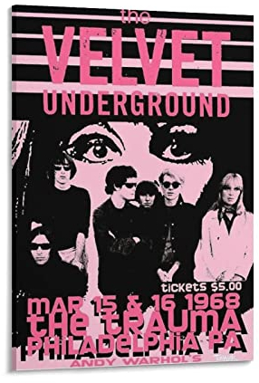 The Velvet Underground Poster Rock And Roll Hall of Fame Poster Leinwand Kunst Poster und Wandkunst Bild Druck Moderne Familiendekor Poster 61 x 91,4 cm (60 Stück)