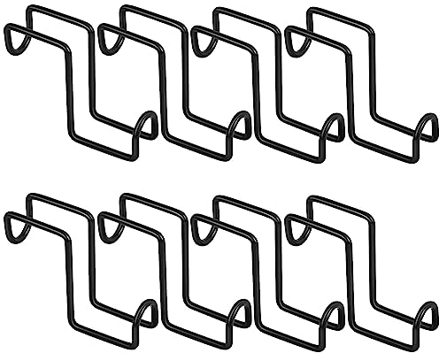 Tudomro 8 Stück 10,2 cm Pferdehaken über Schiene Zaumzeughaken Heavy Duty Metall Pferd Wassereimer Kleiderbügel Robuste Reißzwecken Kleiderbügel für Pferde Angeln Sattel Zaun Türhalter, schwarz