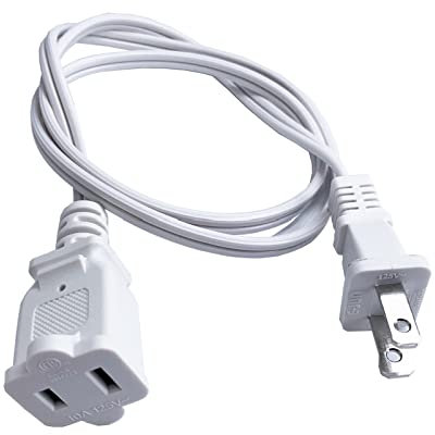 3 Foot Extension Cord 2 Prong, Short Power Extension Cord, 18AWG Male Female Extension Cord Small Extension Cable for Indoor, White