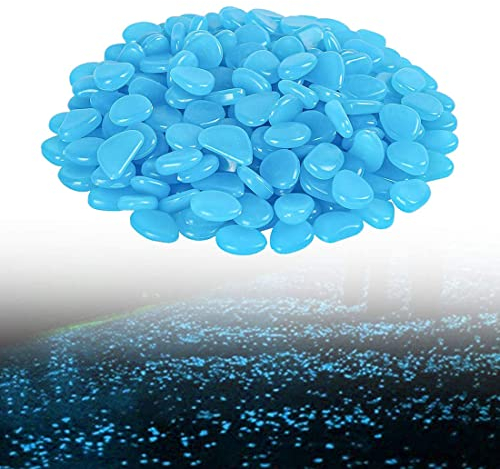 200 Stück leuchtende Kieselsteine für Aquarium, Aquarien, Garten, Weg, Blume