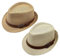 ZMNKH Herren Damen Strohhut mit kurzer Krempe Panama Fedora Trilby Hut Sommerhut 2er Pack