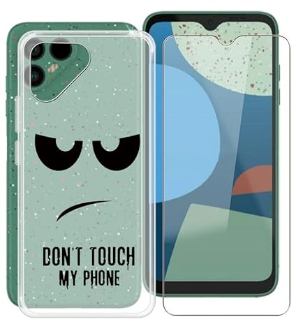 TREBAM Handyhülle für Fairphone 4 (6.3 Zoll) + Gehärtetes Glas Schutzfolie, Stoßfest Silikon Schutzhülle Tasche Ultradünne weiches TPU Case Hülle für Fairphone 4 - Nicht Tasten