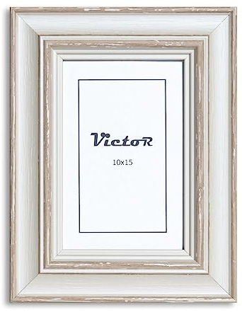 VictoR Bilderrahmen 10x15 Beige Turner Landhaus Stil - Vintage - mit bruchsicherem Acrylglas - Leiste: 39x17mm - Vintage Fotorahmen - Bilderrahmen 10x15 vintage