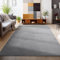 HomebyHome Kurzflor Teppich Wohnzimmer 140 x 200 cm Grau - Waschbarer Teppich für Schlafzimmer, Esszimmer und Ideal als Küchenteppich - Flauschiger Teppich Extra Weich, Einfarbig, rutschfest, Modern