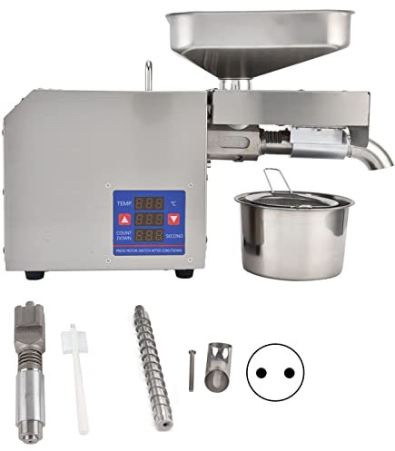 Ölpresse, Ölextraktionsmaschine, Automatische Ölpresse, Edelstahl, Getreide, heiß, Kalt, Ölpresse, Kommerzieller Haushaltsprozessor, 750 W (EU-Stecker 220 V)