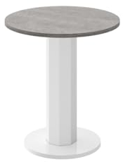 Design Beistelltisch rund HSO-222 Ecktisch 60cm Hochglanz Tisch, Farbe:Beton - Weiß Hochglanz