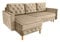 Ares Meble Ecksofa mit Schlaffunktion 227x144 cm - Ottomane Sofa L Form - L Couch 3 Sitzer - Schlafcouch mit Bettkasten - Samt Sofa Glamour - Chesterfield Sofas Ausziehbar - Beine aus Erle - Beige