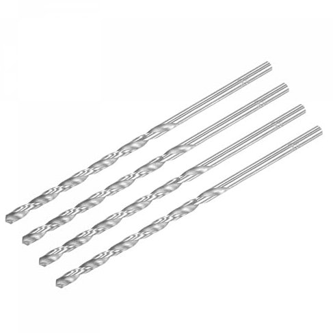 TA-VIGOR 4Pcs 5.5mm Extra Long Twist Drill Bits, 160mm Length High-Speed Steel HSS Straight Shank Spiral Drill Bits for Wood Metal Aluminum Plastic