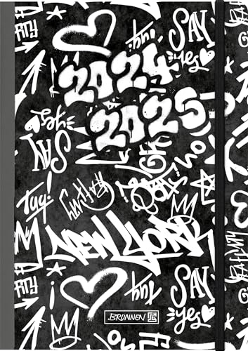 BRUNNEN Schülerkalender (2024/2025) „Graffiti“, 2 Seiten = 1 Woche, A5, 208 Seiten