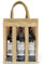 Discount Fabrics LTD Hessian Window Wine Bag: Jute Bottle Bag with Drawstrings, Gift Bag for Wine - Ideal Wine Carrier Bag for Birthdays, Weddings, Parties, Christmas (3 Window, 1 Pack)
