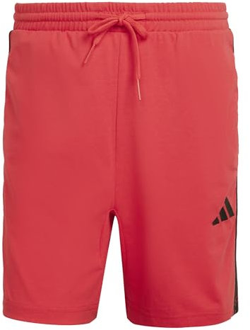 adidas Herren Essential Three Stripes Single Jersey Short 7IN, Pure Ruby/Black, XL