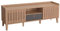 Meuble TV HWC-M48, Buffet Bas Armoire TV, Porte coulissante 56x150x40cm - Beige, Tiroir Gris